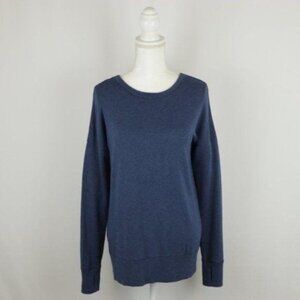 Athleta Women's Small Blue Scoop Neck V-Back Tunic Length Activewear Sweatshirt